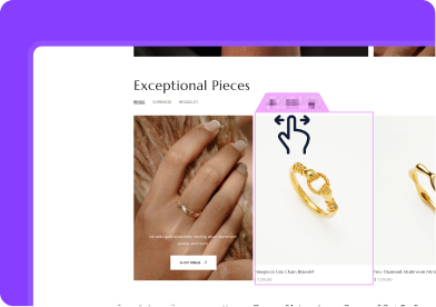 Drag and drop visual store editor